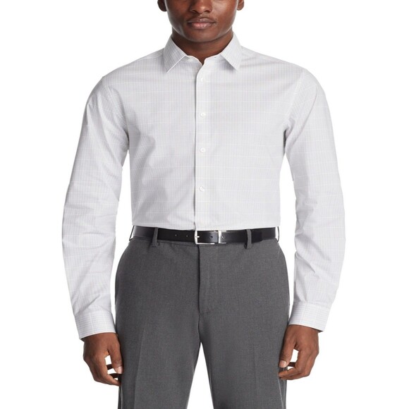 Calvin Klein Steel+, Men's Slim Fit Dress Shirt - Pink Multi, 17 32/33US - Picture 1 of 1